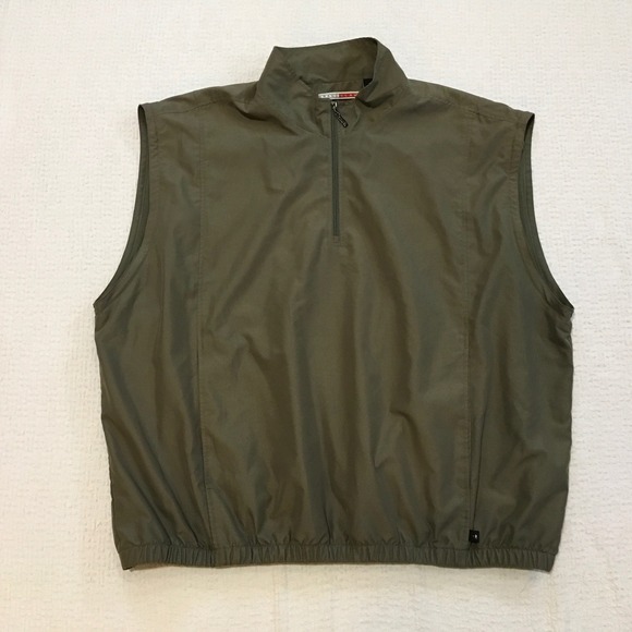 GRAND SLAM Mens Sleeveless Golf Vest Olive Green Quarter Zip Pullover XXL - Picture 1 of 6